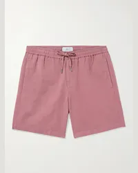 MR P. Shorts a gamba dritta in misto cotone e lino con coulisse Rosa