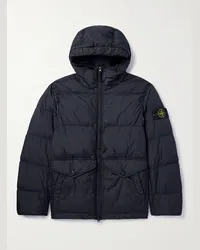 Stone Island Piumino trapuntato in shell con logo applicato Blu