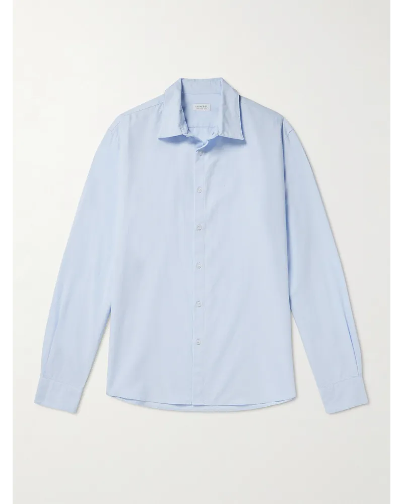 Sunspel Camicia in cotone Oxford Blu