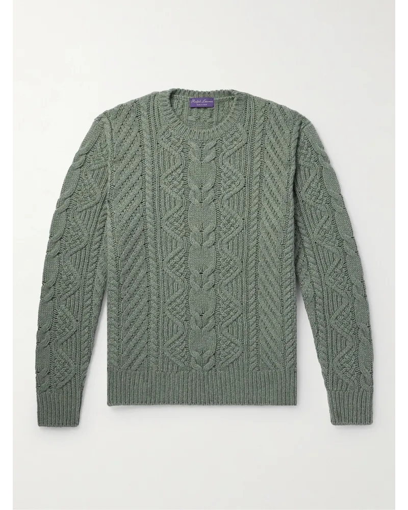 Ralph Lauren Pullover in cashmere a trecce Verde