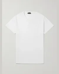 Tom Ford T-shirt slim-fit in cotone tinto a freddo Bianco