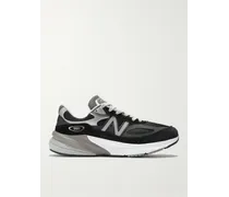 New Balance Sneakers in camoscio e mesh con finiture in pelle 990v6 Nero