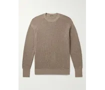 Pullover in cashmere punto waffle
