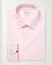 Paul Smith Camicia slim-fit in popeline di cotone con collo alla francese Rosa