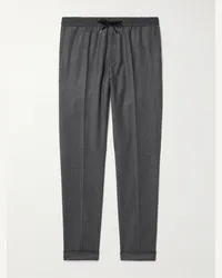 Paul Smith Pantaloni slim-fit in flanella di misto lana e cashmere con coulisse Grigio