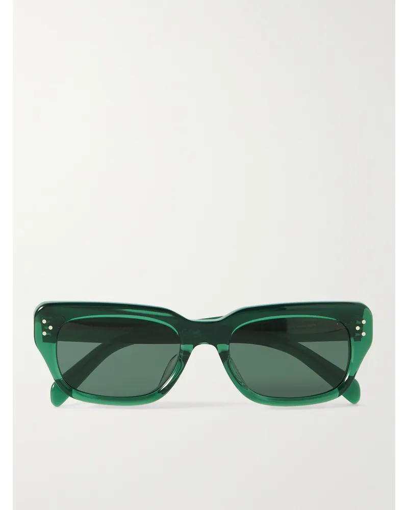 Celine Occhiali da sole in acetato con montatura D-frame Verde