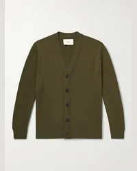 PURDEY Cardigan slim-fit in lana Audley Verde