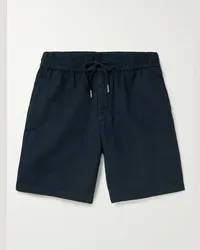 MR P. Shorts in misto cotone e lino con coulisse Blu