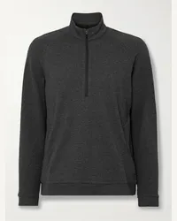 LULULEMON Pullover in jersey di misto cotone testurizzato con mezza zip Nero