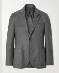 LARDINI Giacca in flanella di misto lana e cashmere stretch Grigio