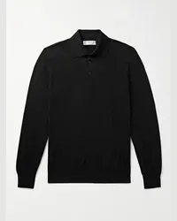 Brunello Cucinelli Polo in misto lana vergine e cashmere Nero