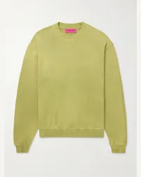 The Elder Statesman Felpa in jersey di misto cotone e cashmere Daily Crew Verde