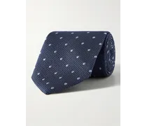 Cravatta in seta jacquard a pois, 8 cm