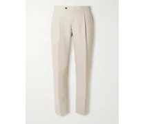 Pantaloni a gamba affusolata in lino con pinces