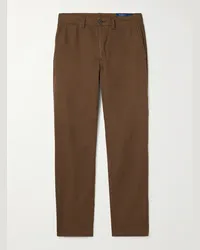 Ralph Lauren Pantaloni a gamba affusolata in misto lino e cotone Marrone