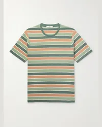 MR P. T-shirt in jersey di cotone a righe Verde