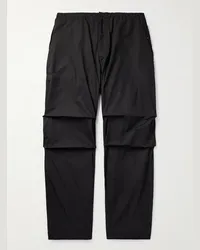 The Row Pantaloni a gamba dritta in shell Nero