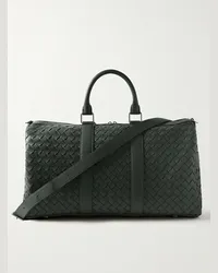 Bottega Veneta Borsone in pelle con motivo Intrecciato Verde