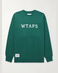 WTAPS Felpa in jersey di cotone con logo applicato Verde