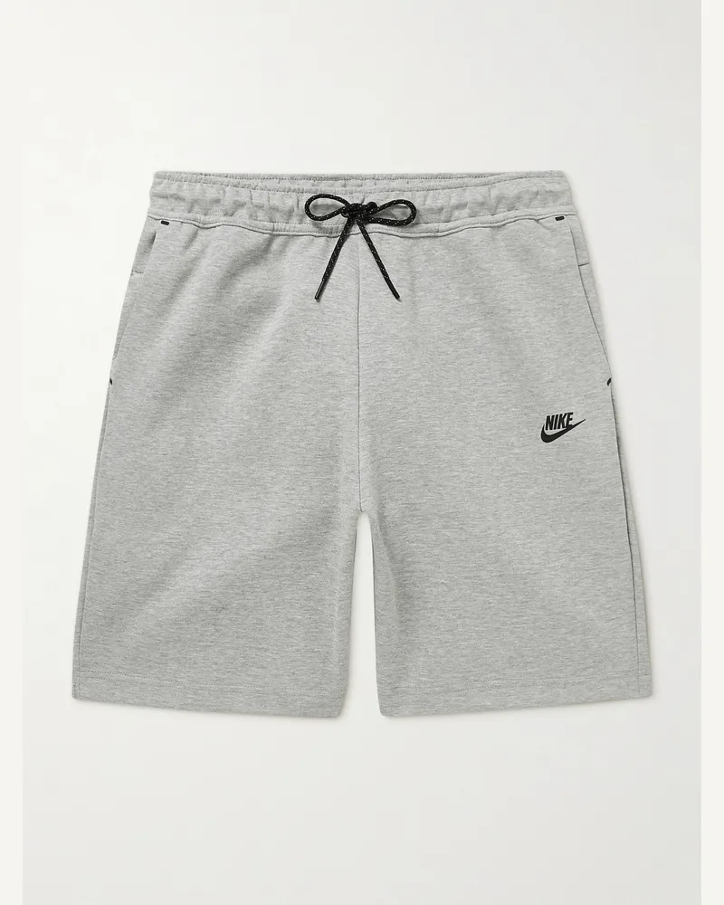 Nike Shorts a gamba dritta in Tech Fleece di misto cotone con coulisse Grigio