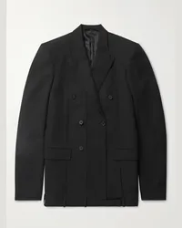 Balenciaga Blazer doppiopetto oversize in twill di lana Nero