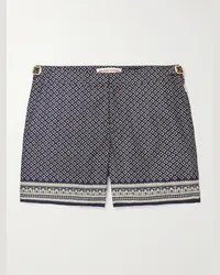 Orlebar Brown Shorts da mare medi slim-fit in tessuto riciclato stampato Bulldog Blu