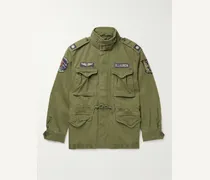Field jacket in cotone a spina di pesce con logo applicato M65