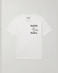 Wacko Maria 56 Tattoo Studio T-shirt in jersey di cotone con logo Bianco