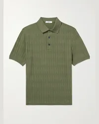 MR P. Polo in cotone biologico jacquard Golf Verde