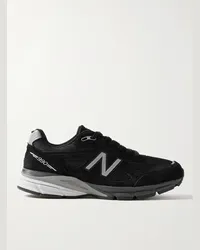 New Balance Sneakers in mesh e camoscio 990v4 Nero