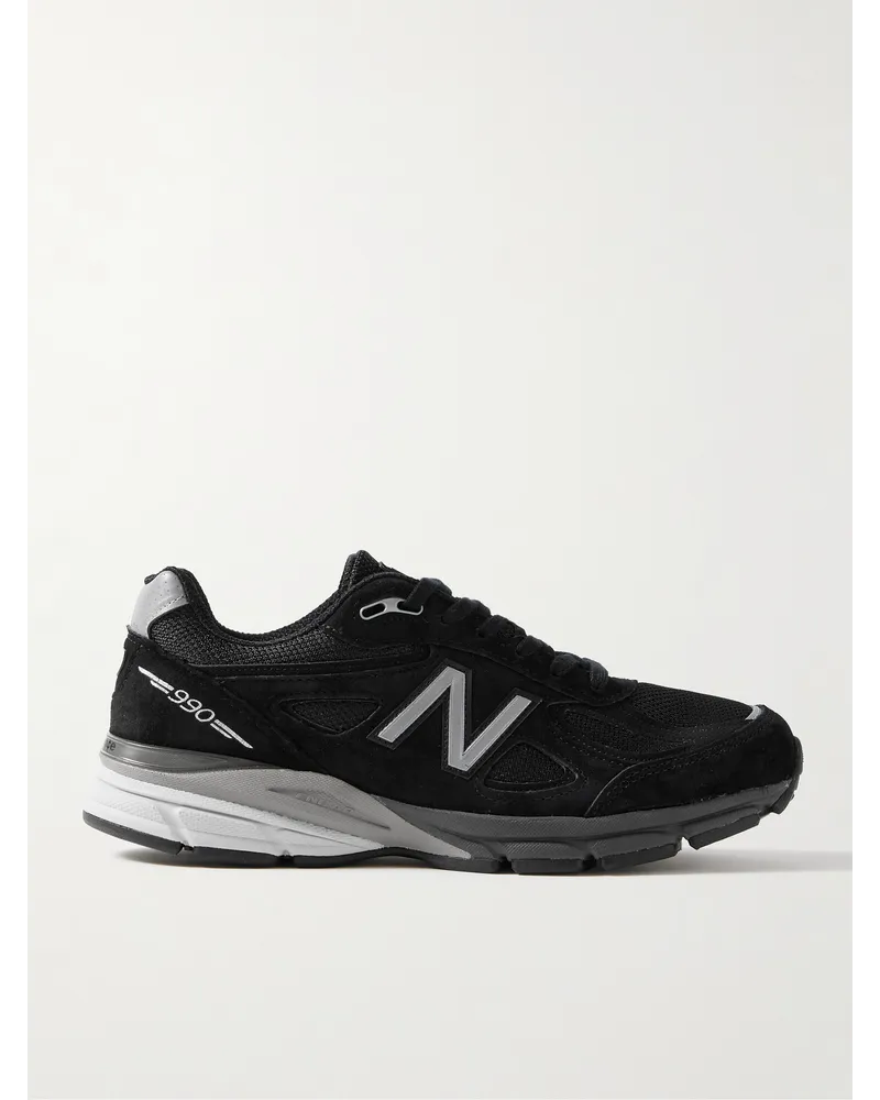 New Balance Sneakers in mesh e camoscio 990v4 Nero
