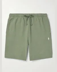 Ralph Lauren Shorts a gamba dritta in jersey di cotone con coulisse e logo ricamato Verde