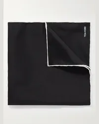 Tom Ford Fazzoletto da taschino quadrato in twill di seta Nero