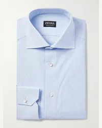 Ermenegildo Zegna Camicia in Trofeo™ a righe con collo alla francese Blu