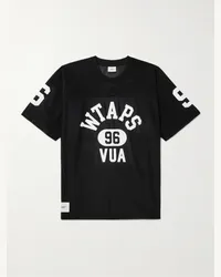 WTAPS T-shirt in mesh con logo Nero