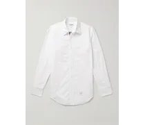 Camicia slim-fit in cotone Oxford con collo button-down e logo applicato