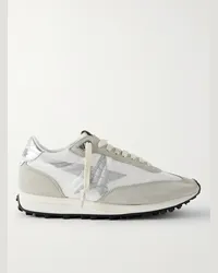 Golden Goose Sneakers in nylon con finiture in pelle e camoscio Marathon Bianco