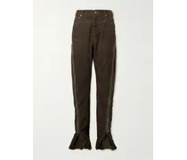 Pantaloni slim-fit svasati in velluto a coste di cotone con zip Bolan Banana