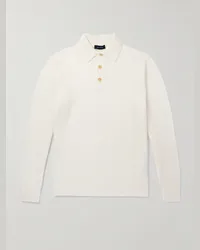 Thom Sweeney Polo in misto cashmere spazzolato Neutri