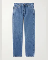 Drake's Jeans a gamba affusolata in denim cimosato Blu