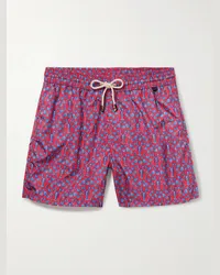 Rubinacci Shorts da mare medi a gamba dritta in shell stampato Rosso