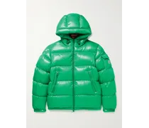 Moncler Ecrins Quilted Shell Hooded Down Jacket Verde