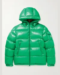 Moncler Ecrins Quilted Shell Hooded Down Jacket Verde