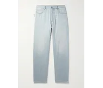 Jeans a gamba dritta effetto délavé