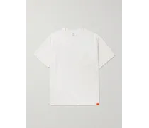 T-shirt oversize in jersey di cotone con logo applicato