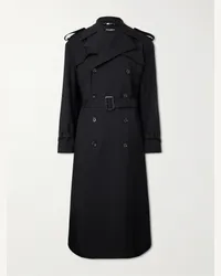 Dolce & Gabbana Trench in twill di misto lana con cintura Nero