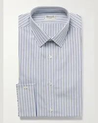 Charvet Camicia in popeline di cotone a righe Blu