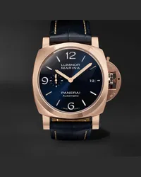 OFFICINE PANERAI Orologio automatico 44 mm in Goldtech™ con cinturino in alligatore Luminor Marina Sole Blu, N. rif. PAM01112 Blu