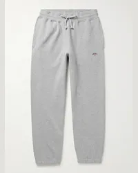 Noah NYC Pantaloni sportivi a gamba affusolata in jersey di cotone con logo ricamato Core Grigio