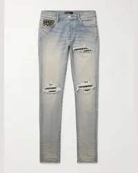 Amiri Jeans skinny effetto consumato con inserti MX1 Blu